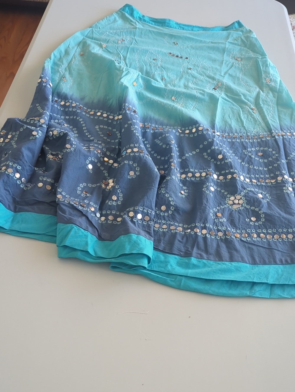 Chadwicks Turquoise and Slate Sequin Circle Skirt